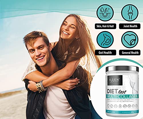 K-GEN Multi Collagen Peptides Powder Hydrolyzed Grass Fed Bovine, Wild Caught Marine | Advanced Diet Collagen Types I, III, IV & V Hyaluronic K GEN ketogenic enhancement uk supplements