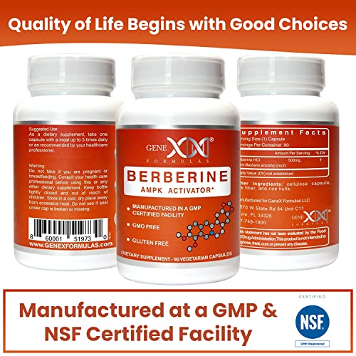 GENEX Berberine HCl 500mg (90 Capsules) | Powerful AMPK Activator, Supports Heart Genex Formulas uk supplements