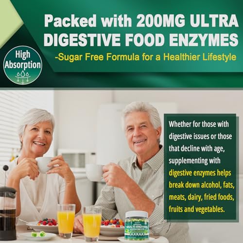 Sugar Free Digestive Enzymes Gummies 1000mg - Break Down Food Quickly - Chewable EnvyCure uk supplements