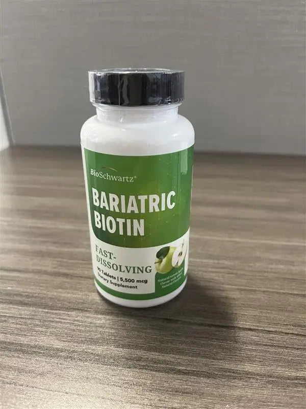 BioSchwartz Bariatric Biotin Chewable Tablets - 5500mcg Biotin per Serving - Green Apple Flavor, 3 Month Supply - Sugar-Free Hair Skin Nails Vitamins BioSchwartz uk supplements
