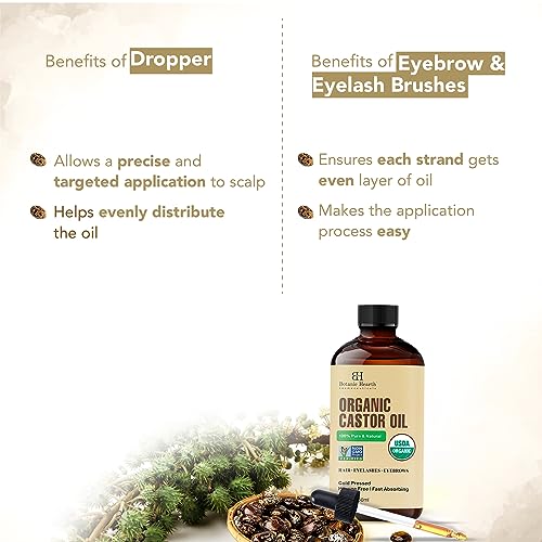 Botanic Hearth Castor Oil | USDA Certified Organic |100% Pure & Hexane Free | Cold Pressed | Growth Botanic Hearth uk supplements
