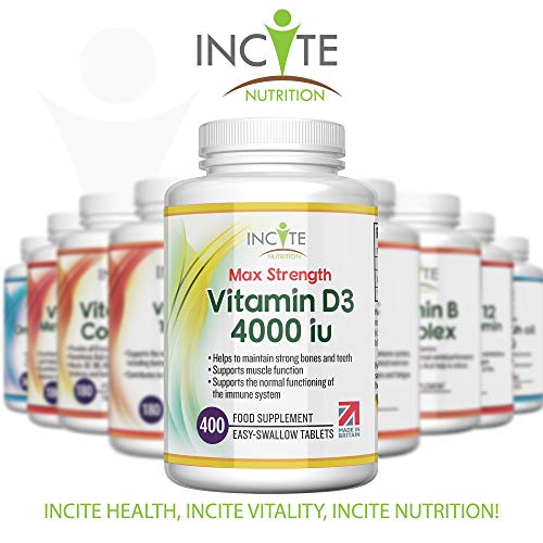 Vitamin D3 4000 iu - Vitamin D Tablets - 1 Year Supply Tablets - Vegetarian - Vitamin D Incite Nutrition uk supplements