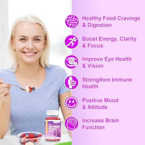VZOXAINS 2 Pack Saffron Supplement Gummies, Sugar Free Saffron Extract with Magnesium VZOXAINS uk supplements