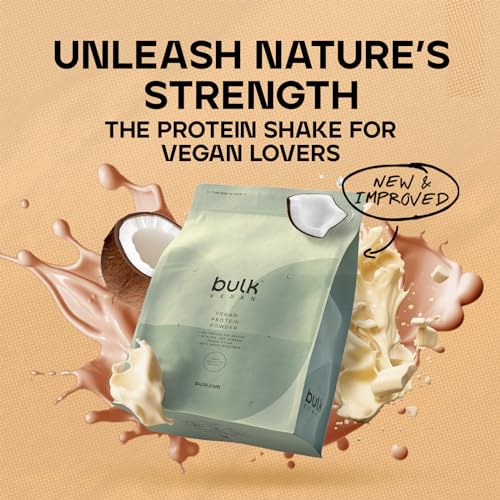 Bulk Vegan Protein Powder, White Chocolate Coconut, 1 kg, New & Improved Formula, 28 Servings Bulk uk supplements