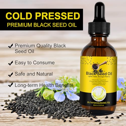2 Pack Black Seed Oil, Organic Cold Pressed Unrefined Black Seed Oil, Pure Natural Black BDBFZCFP uk supplements