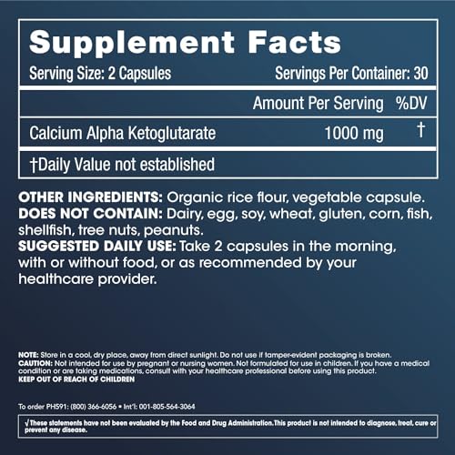 ProHealth Calcium AKG Longevity (Alpha Ketoglutarate) (1,000 mg per 2 Capsule Serving ProHealth uk supplements