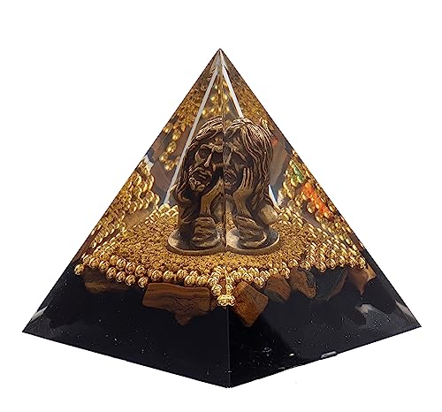 FENGSHUI-CAISHEN Mini Jesus Figurine in Healing Crystal Orgone Pyramid - Obsidian Tiger's Eye FENGSHUI-CAISHEN uk supplements