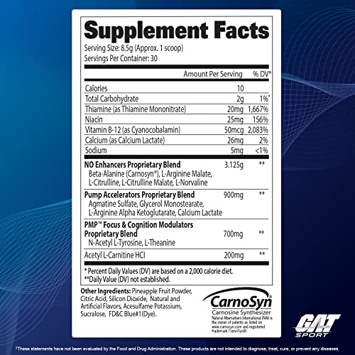 GAT SPORT PMP (Peak Muscle Performance), Pre-Workout, 30 Servings (Blue Raspberry GAT SPORT uk supplements