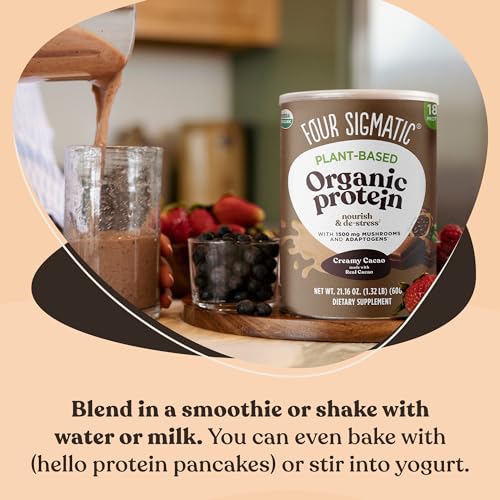 Four Sigmatic Organic Plant-Based Protein Powder Creamy Cacao Protein with Lion’s Mane Four Sigmatic uk supplements