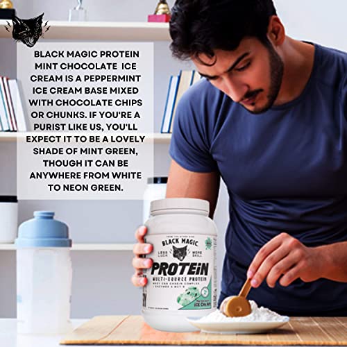 Worldwide Nutrition Bundle, 2 Items: Black Magic Multi-Source Protein Powder - Whey, Egg Albumin Enzymes, Micellar Casein & MCTs - Muscle Mass Gaining - Mint Chocolate Flavor - 2 LB and Keychain Worldwide Nutrition uk supplements