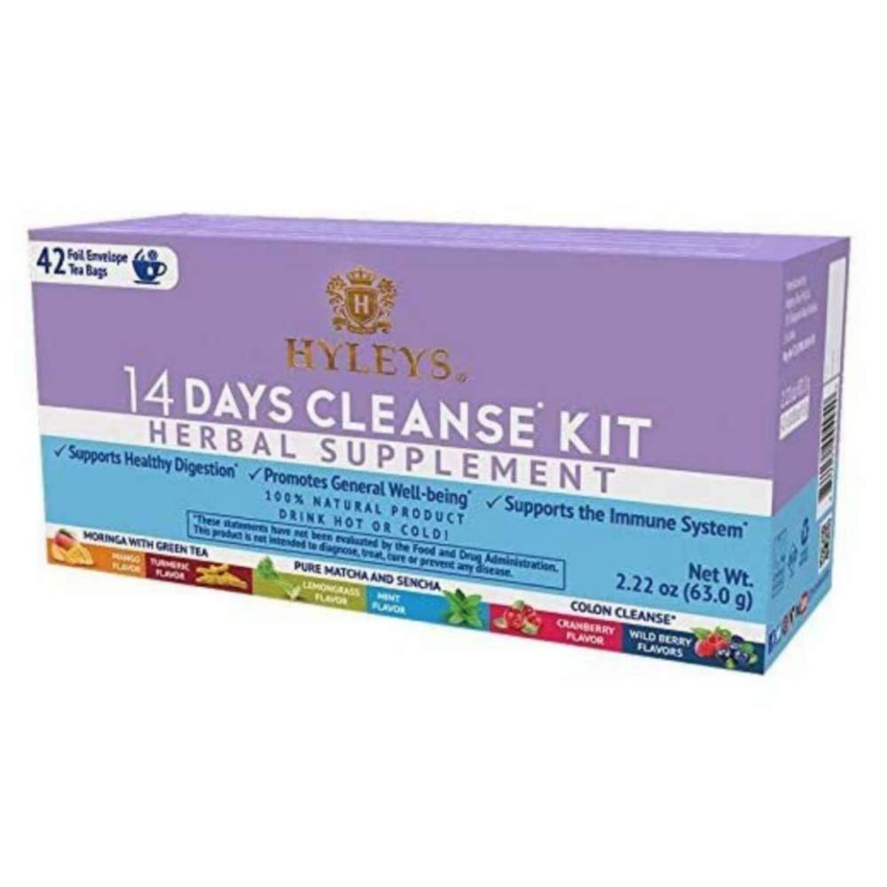 12 Pack of Hyleys Wellness 14 Days Cleanse Kit - 42 Tea Bags (100% Natural, Sugar Free HYLEYS uk supplements