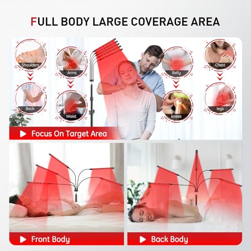 Red Light Therapy Lamp, 150 LEDs Infrared Light Therapy with Adjustable Stand - 660nm Redlight Rikimxin uk supplements