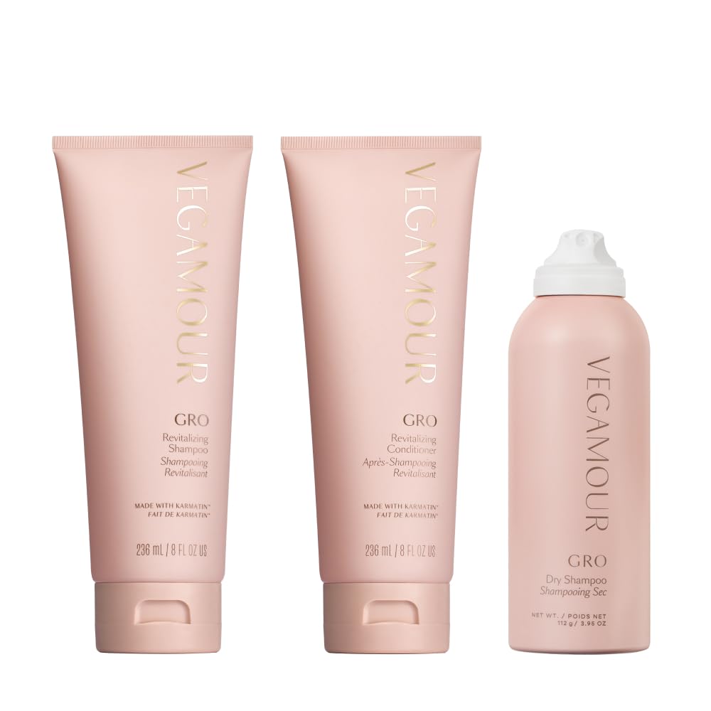 Vegamour The Everyday Kit Includes GRO Revitalizing Shampoo & Conditioner and GRO Dry Shampoo for Thinning Hair VEGAMOUR uk supplements