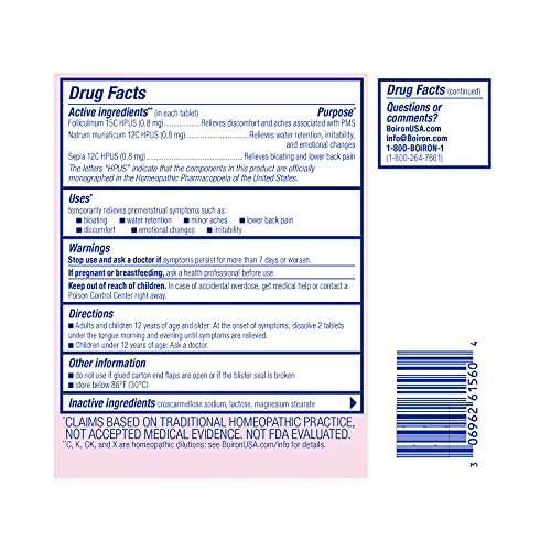 Boiron Cyclease PMS Relief Tablets for Symptoms from PMS of Bloating, Aches, Mood Swings, and Irritability Boiron uk supplements
