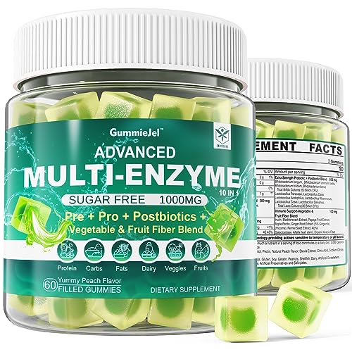 Sugar Free Digestive Enzymes Gummies 1000mg - Break Down Food Quickly - Chewable EnvyCure uk supplements