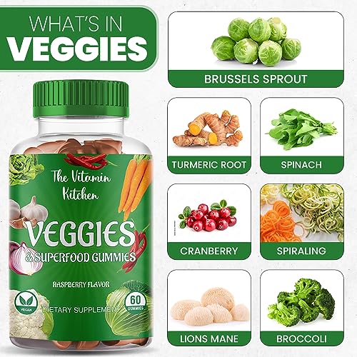 The Vitamin Kitchen Fruit and Veggies Gummies-120 Chews 60 Super Fruits The Vitamin Kitchen uk supplements