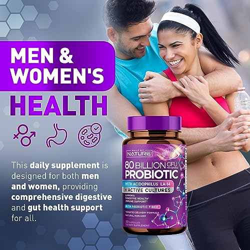 80 Billion CFU Probiotic - Daily Digestive Gut Health Supplement for Men & Women Built by Nature uk supplements