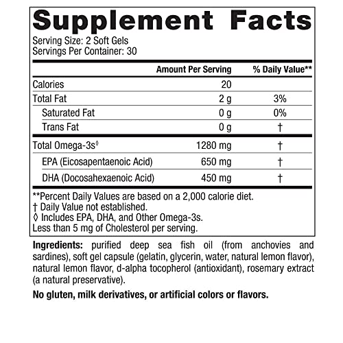 Nordic Naturals Ultimate Omega, Lemon Flavor - 60 Soft Gels - 1280 mg Omega-3 Nordic Naturals uk supplements