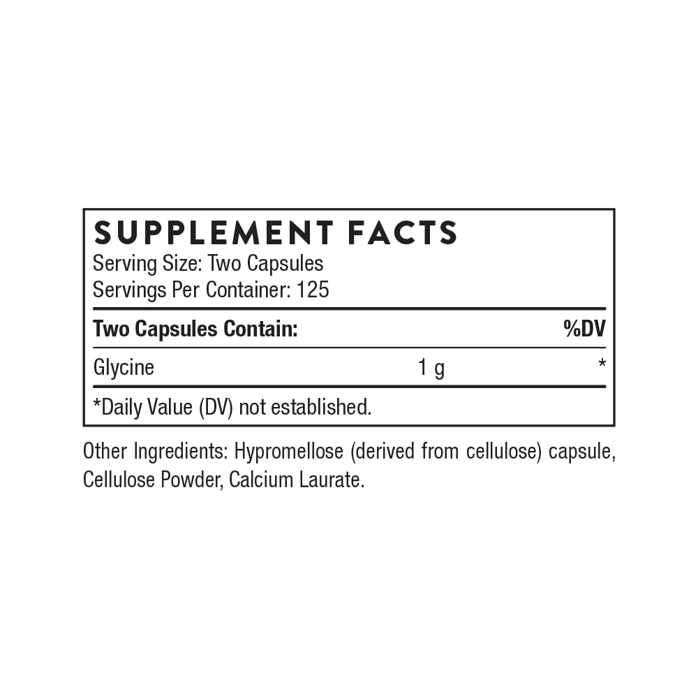 THORNE - Glycine - Amino Acid Support for Relaxation, Detoxification, and Muscle Function* - 250 Capsules THORNE uk supplements