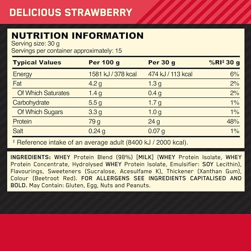 Optimum Nutrition Gold Standard 100% Whey Muscle Building and Recovery Protein Powder Optimum Nutrition uk supplements