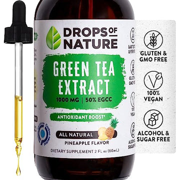 Green Tea Extract - 1000mg - 50% EGCG - Green Tea Liquid Drops, 4x more Powerful than Drops Of Nature uk supplements