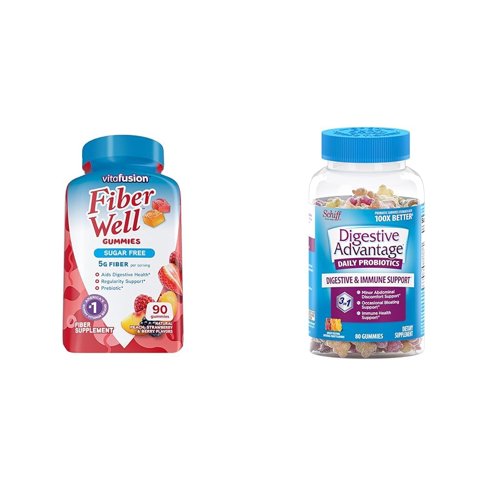 Vitafusion Fiber Well Sugar Free Fiber Supplement & Digestive Advantage Probiotic Vitafusion uk supplements