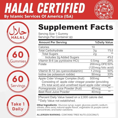 SHIFAA NUTRITION Halal Apple Cider Vinegar Gummies. Cleanse & Detox ACV Gummies SHIFAA NUTRITION uk supplements
