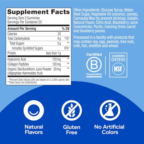 OLLY Glowing Skin Gummy, 25 Day Supply (50 Count), Plump Berry, Hyaluro OLLY uk supplements