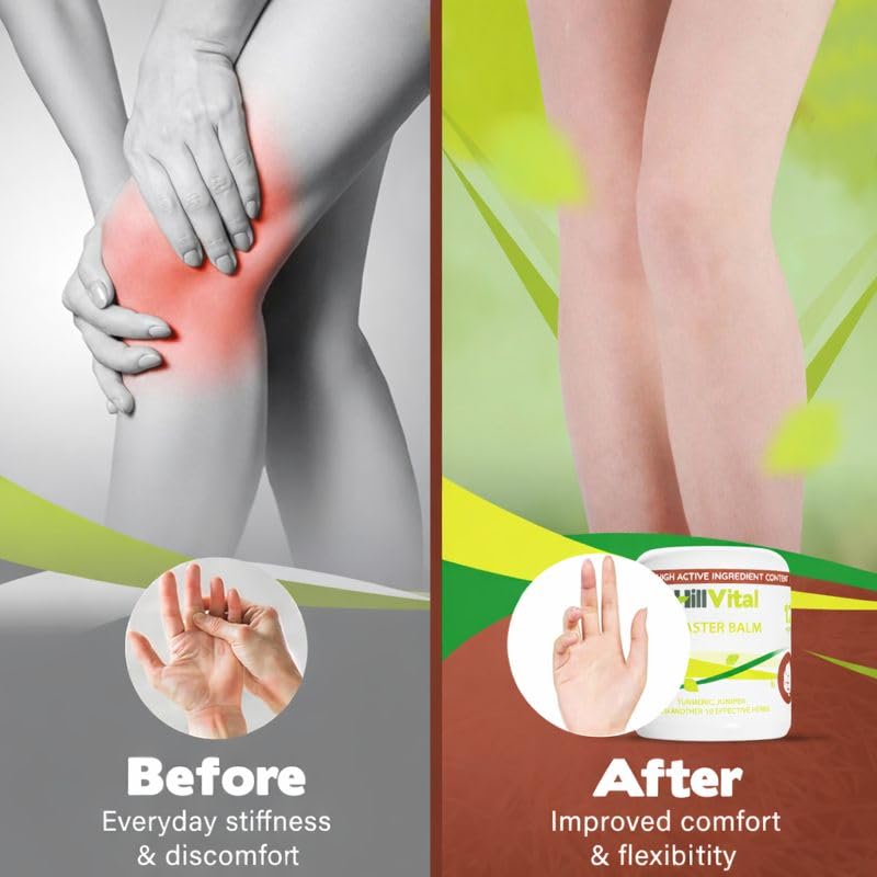 HillVital Herbal Joint Care Balm – Soothing Arnica & Turmeric Blend for Muscles & Joints – Lightweight Herbal Cooling Gel with Mint & Rosemary – Fast-Absorbing Natural Topical Cream Hill Vital Natural Solutions uk supplements
