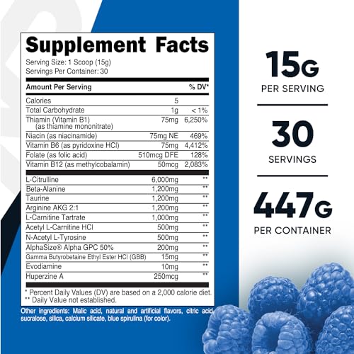 Nutricost Stim-Free Pre-Workout, 30 Servings (Blue Raspberry) - Caffeine Free, Stimulant Nutricost uk supplements