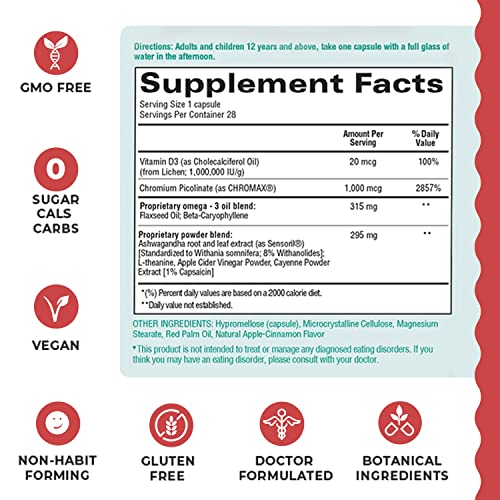 R3SET Stress Eating Daily Supplement Capsules – Apple Cinnamon – 28ct R3SET uk supplements