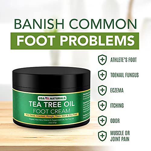 Tea Tree Oil Foot Cream For Dry Cracked Heels Repair - Natural Foot Cream For Dry Cracke USA Naturals uk supplements