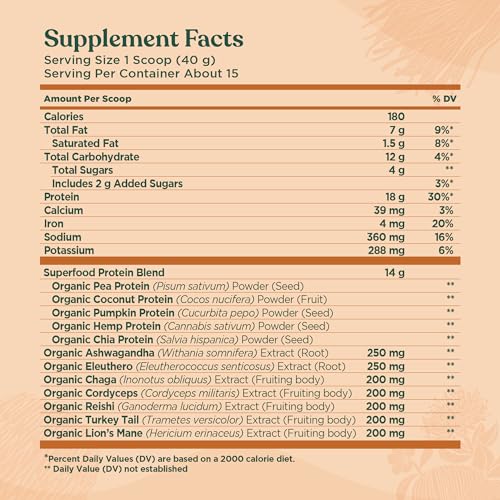 Four Sigmatic Organic Plant-Based Protein Powder Peanut Butter Protein with Lion’s Mane Four Sigmatic uk supplements