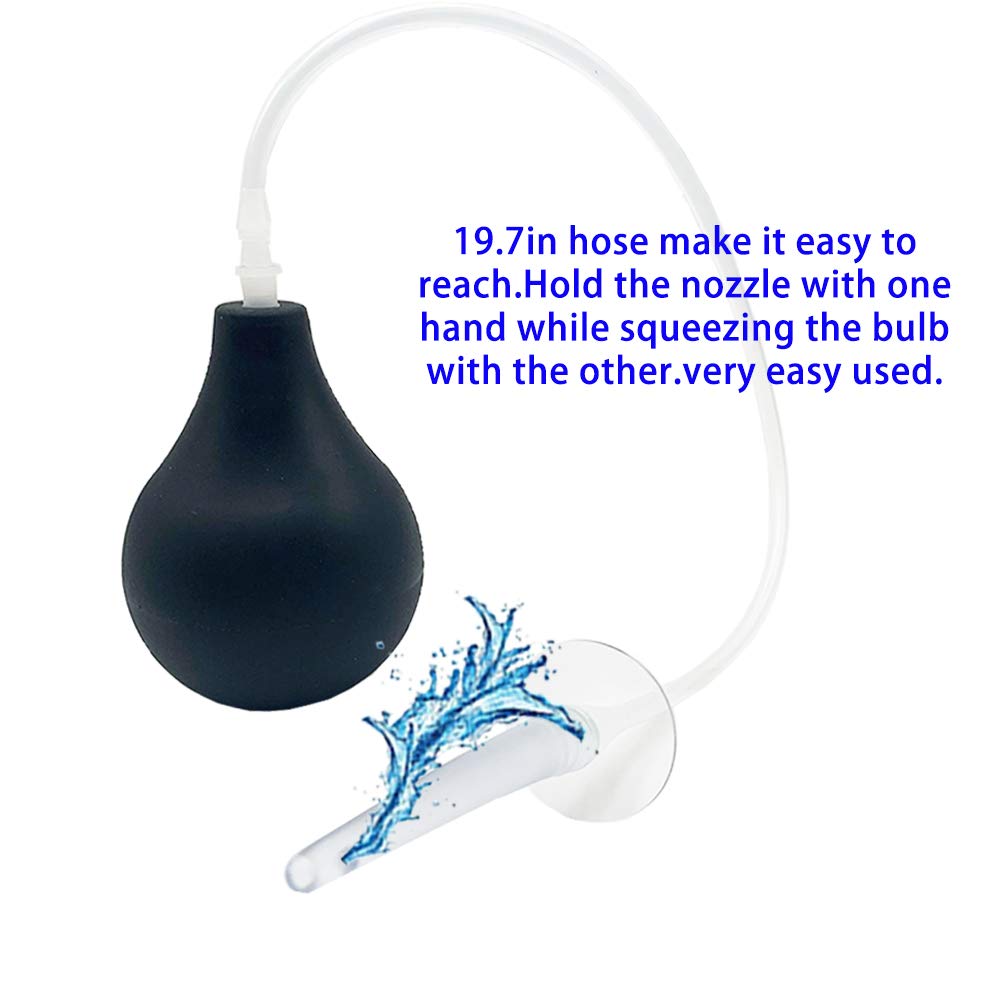 GNEGKLEAN Black Silicone Enema Bulb Kit 7.6oz Clean Anal Douche for Men Women with 19.7in GNEGKLEAN uk supplements