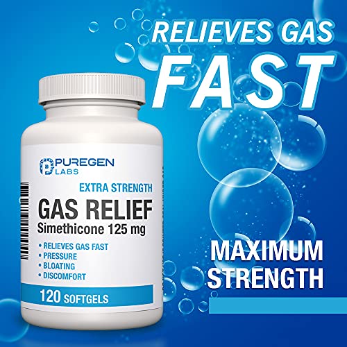 P Puregen Labs Extra Strength Gas Relief Softgels with Simethicone 125 mg P Puregen Labs uk supplements
