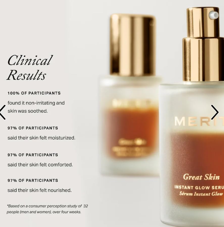Merité Great Skin Instant Glow Serum, Bi-Phase Lightweight Formula, Hydrating and Plumping with Hyaluronic Acid and Niacinamide Aus Healthcare uk supplements