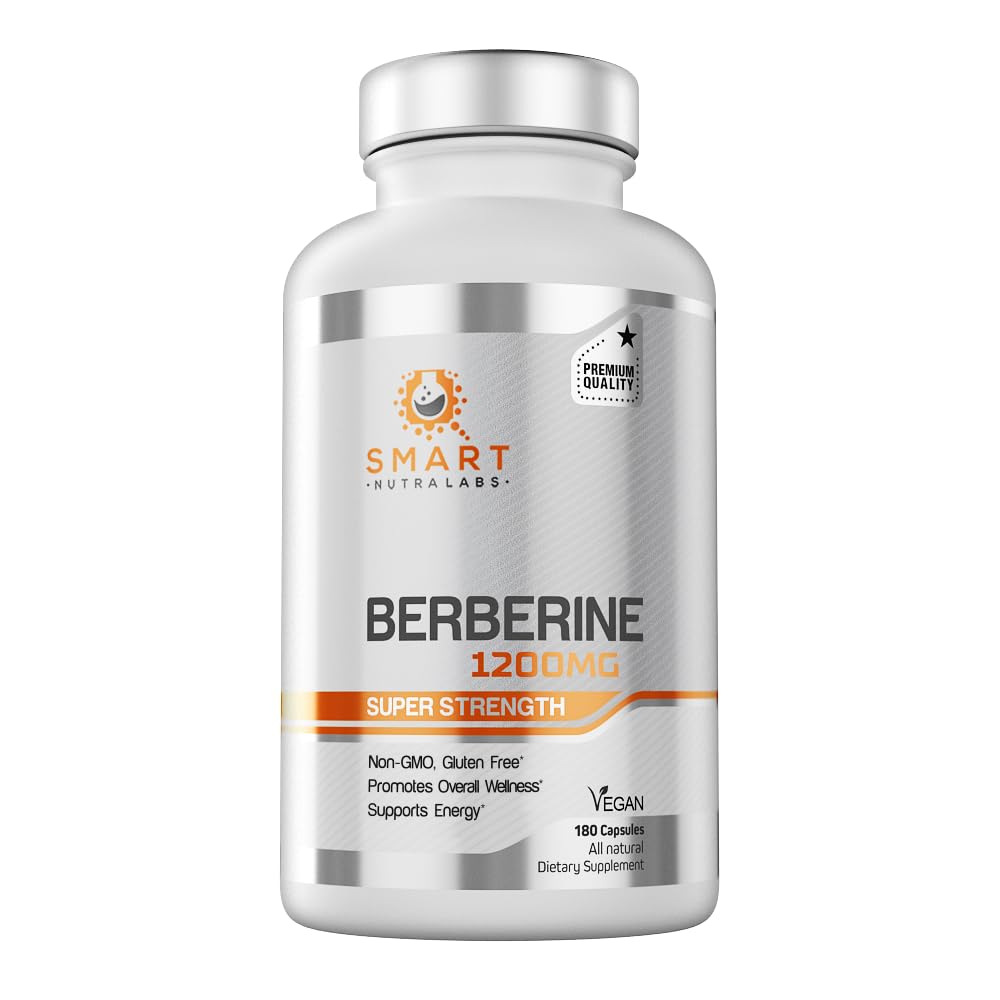 Smart Nutra Labs Premium Berberine HCL 1200mg- 180 Vegan Capsules, 100% Pure Smart Nutra Labs uk supplements