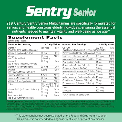 21st Century Sentry Senior Tablets, 265 Count 21st Century uk supplements