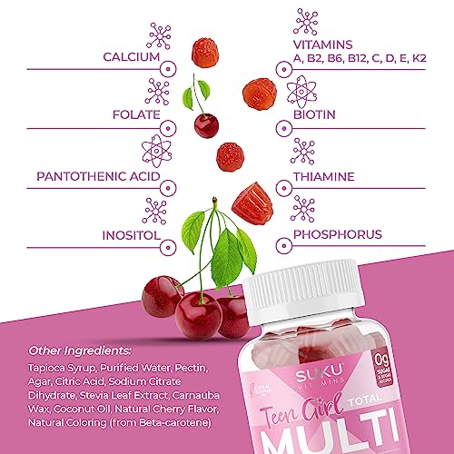SUKU Vitamins Teen Girl Gummies – Sugar Free Vegetarian Gummy Vitamins Supplement SUKU Vitamins uk supplements