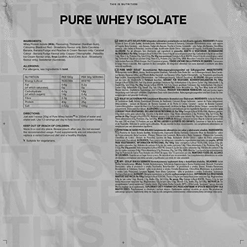 Bulk Pure Whey Protein Isolate, Protein Powder Shake, Banana, 500 g, Packaging May Vary Bulk uk supplements