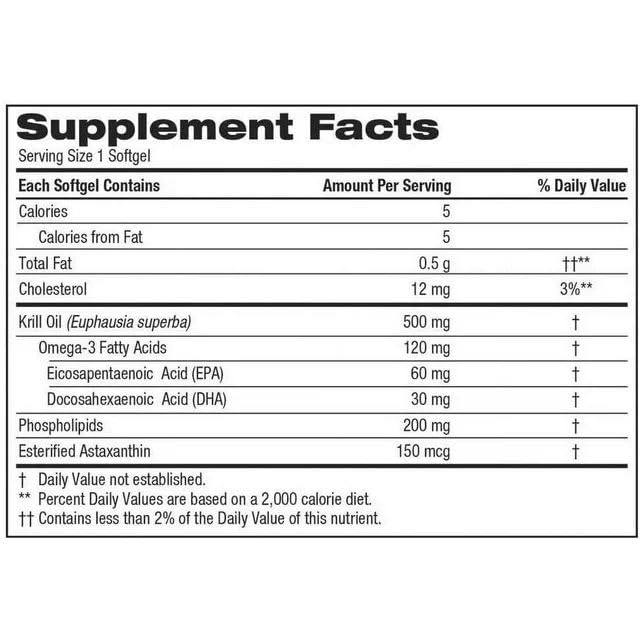 Kir-kland Signature Krill Oil 500 Milligram 160 Softgels healthsupps.co.uk uk supplements