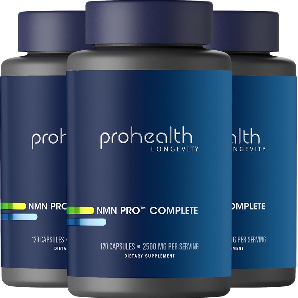 ProHealth NMN Pro Complete (120 Capsules, 3 Pack) - 1000 mg Uthever® NMN + 1000 mg Resveratrol + 500 mg TMG. NAD+ Precursor, Methylation Support & Sirtuin Activation. Triple Lab-Tested ProHealth uk supplements
