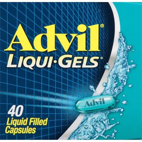 Advil Liqui-Gels Pain Reliever And Fever Reducer, Pain Medicine For Adults With Ibuprofen 200mg For Headache, Backache, Menstrual Pain And Joint Pain Relief - 40 Liquid Filled Capsules Advil uk supplements