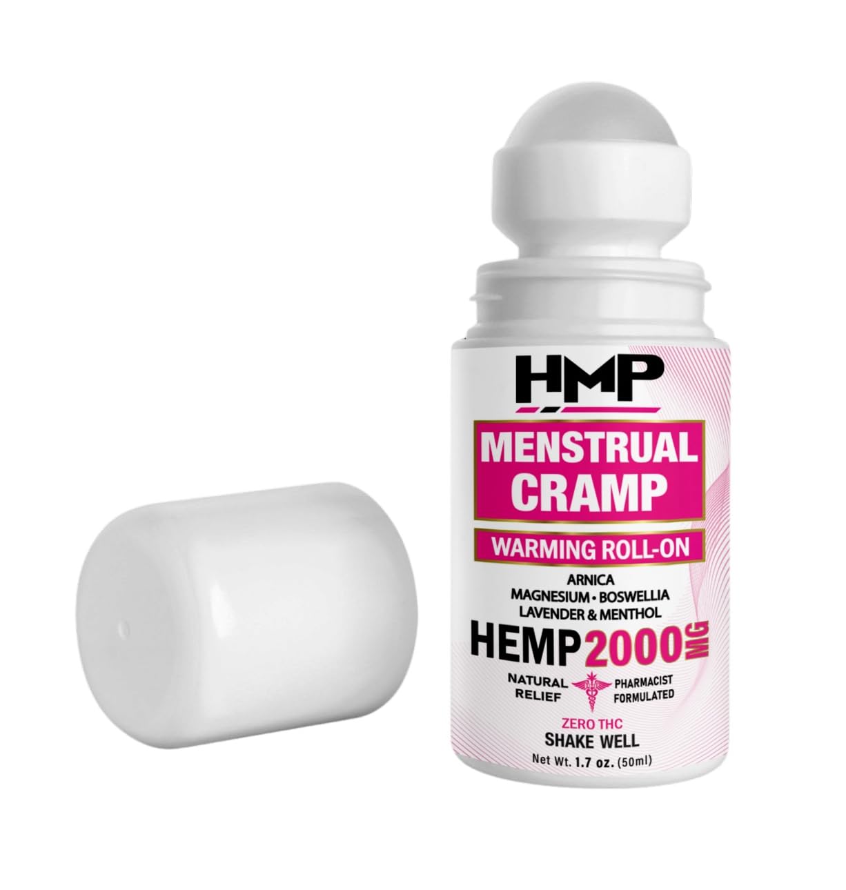 HMP BRANDS Menstrual Cramp Hemp Warming ROLL-ON 2000MG w Arnica & Menthol Made in USA Natural Formula 1.7oz HMP BRANDS uk supplements