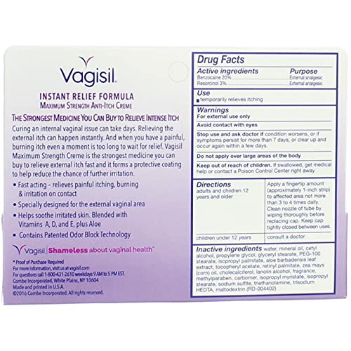 Vagisil Maximum Strength Anti-Itch Creme 1 oz (Pack of 2) Vagisil uk supplements