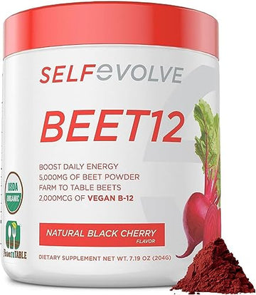 selfevolve Beet12 - Organic Beet Root Powder Enhanced with Vitamin B12, Nitric Oxide Booster selfevolve uk supplements