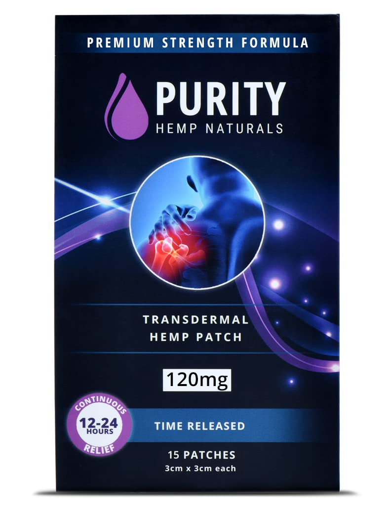 Body Discomfort Patch 120 mg - 15 ct (8 mg ea.) Lasts 24 Hours. Sweat & Water Resistant. Convenient & Discreet. For Use On Any Part Of The Body. Plant-Based Extended-Release Patch Purity Hemp Naturals uk supplements