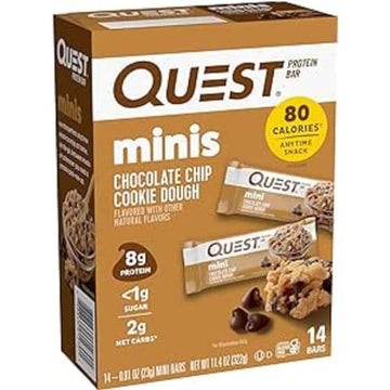 Quest Nutrition Mini Chocolate Chip Cookie Dough Protein Bars, High Protein, Low Carb Quest Nutrition uk supplements