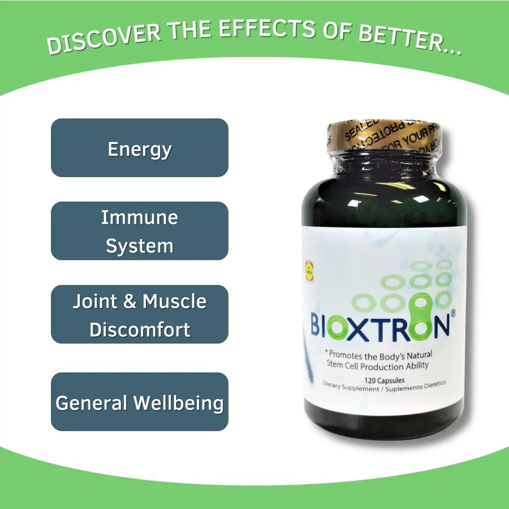 Bioxtron Natural AFA Stem Cell Supplement - Joint Support & Muscle Pain - Immune System Support - Natural Blue Green Algae Spirulina - 120 Caps Bioxtron uk supplements