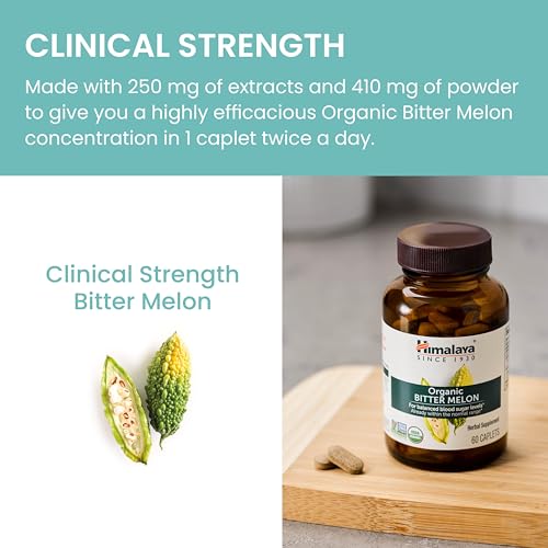 Himalaya Organic Bitter Melon for Glucose Metabolism, 660 mg, 60 Caplets, 1 Month Supply Himalaya uk supplements